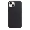 Abdeckung Apple iPhone 14 Leder Case mit MagSafe Mitternacht Schwarz