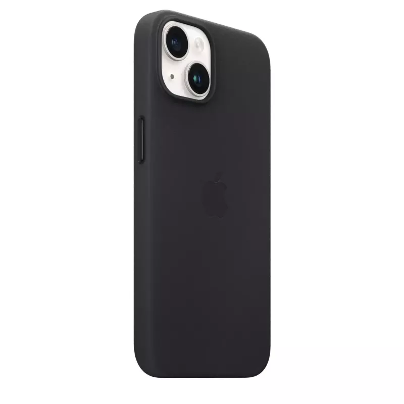 Abdeckung Apple iPhone 14 Leder Case mit MagSafe Mitternacht Schwarz
