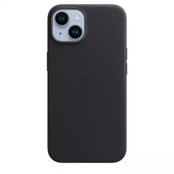 Abdeckung Apple iPhone 14 Leder Case mit MagSafe Mitternacht Schwarz