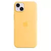 Silikon Hülle Apple iPhone 14 Plus MagSafe Sunglow Gelb