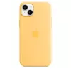 Silikon Hülle Apple iPhone 14 Plus MagSafe Sunglow Gelb