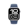 Smartwatch Apple Watch Series 10 GPS 42 mm Silbernes Aluminiumgehäuse Jeans-Sportarmband Blau M/L