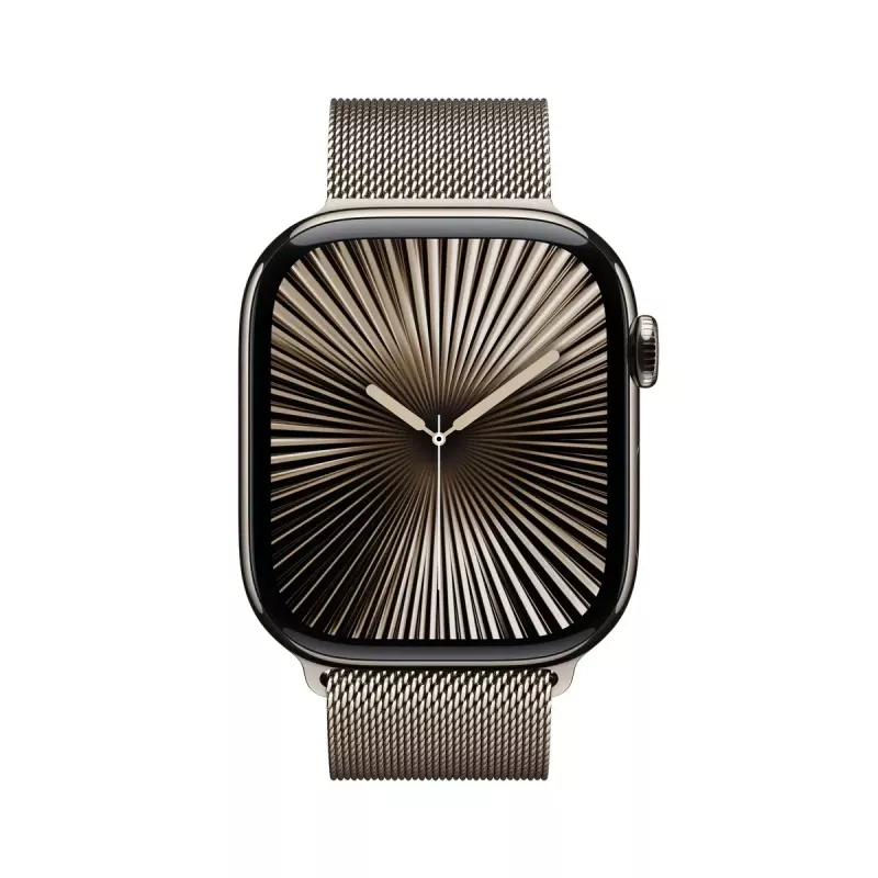 Smartwatch Apple Watch Series 10 GPS + Cellular 46mm Natural Titangehäuse mit Natural Milanese Loop – S/M