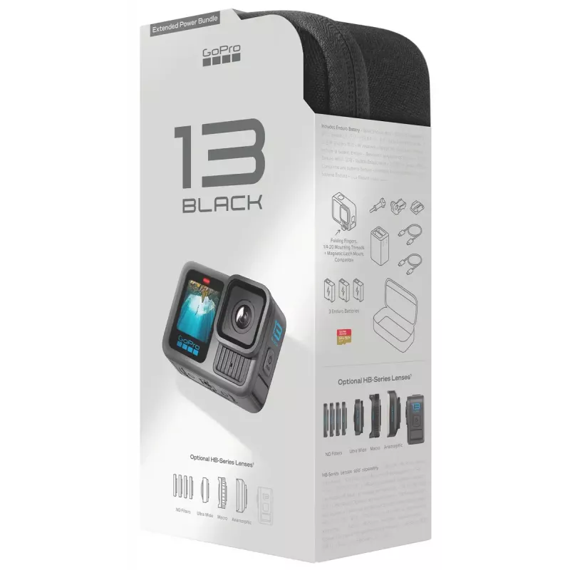 Action-Kamera GoPro HERO13 Black Power Bundle — 5.3K Ultra HD, 240 fps, 27,6 MP, 177° Sichtfeld