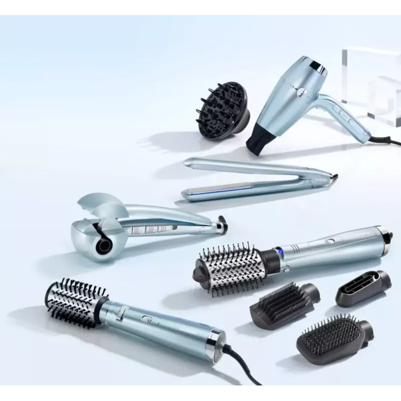 Heißluftbürste BABYLISS C1700E Hydro-Fusion — 3 Hitzestufen, Keramik, Blau, 2,8 m Kabel