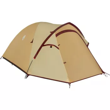 Zelt COLEMAN Darwin 3 Plus Summer – 3‑Personen, Sommermodell, beige/dunkelrot