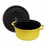 Runder Bräter aus Gusseisen, La Cocotte 26 cm, Staub, Zitronengelb – emaillierter Schmortopf, ofenfest