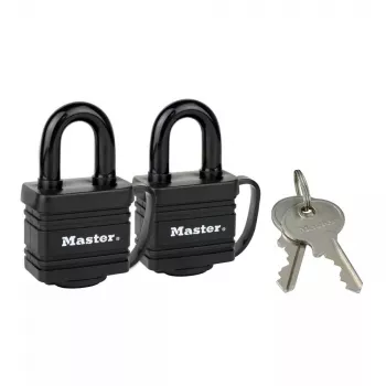 Vorhängeschloss MASTER LOCK 7804EURT 2 x 40 mm laminiertem Stahl schwarz