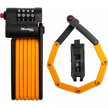 Kombinations-Faltschloss für Fahrräder MASTERLOCK 8336EURDPRO — robuste Faltkonstruktion, Zahlencode