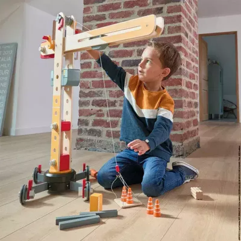 JANOD Großer Kran Mehrfarbig Buchenholz 3-8 Jahre