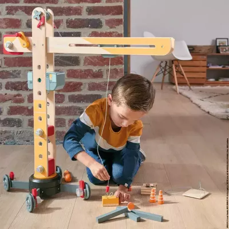 JANOD Großer Kran Mehrfarbig Buchenholz 3-8 Jahre