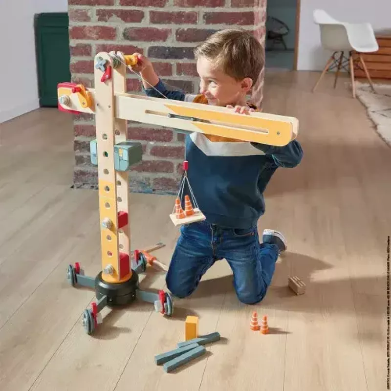 JANOD Großer Kran Mehrfarbig Buchenholz 3-8 Jahre