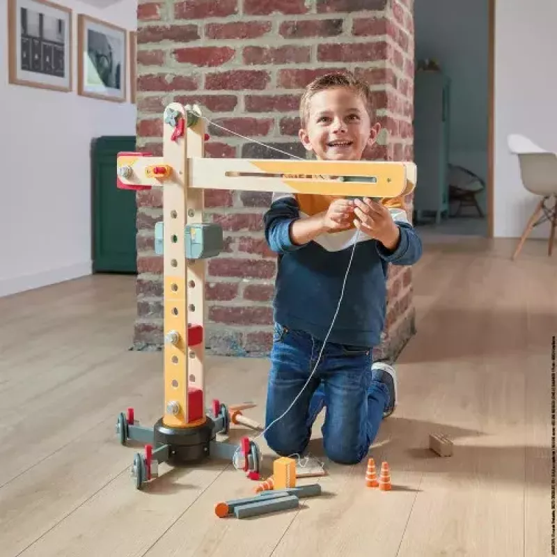 JANOD Großer Kran Mehrfarbig Buchenholz 3-8 Jahre