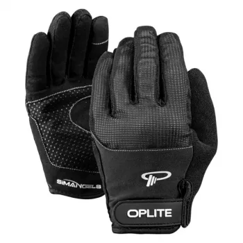 Oplite Simracing-Handschuhe L Schwarz Kunstleder Polyester Silikon Spandex