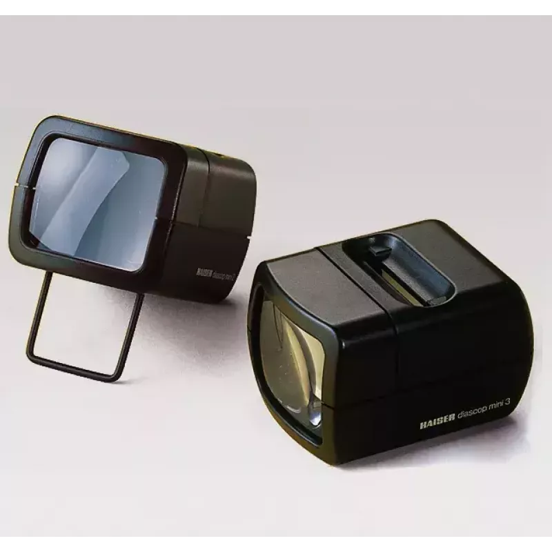 Diaprojektor KAISER 2010 — kompakte 3-fache Vergrößerung, 75×105×60 mm, 1,5 V Batterie