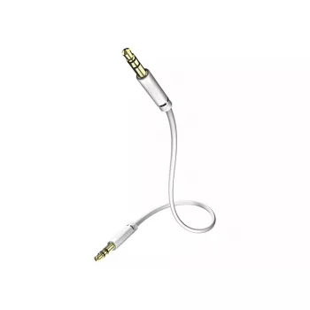 Audio-Kabel inakustik 003101005 3,5 mm Stecker–Stecker, Kupfer, vergoldete Kontakte, magnetisch geschirmt, 0,5 m, weiß