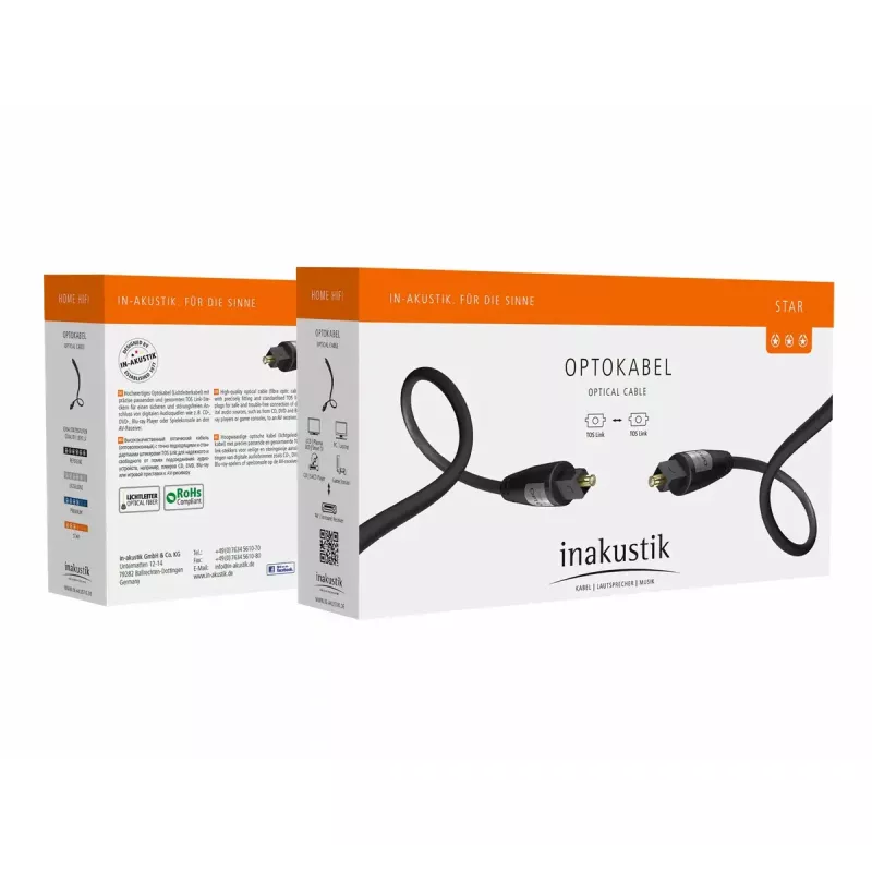 InfiniBand/Glasfaserkabel Inakustik 00312115 1,5 m TOSLINK Schwarz
