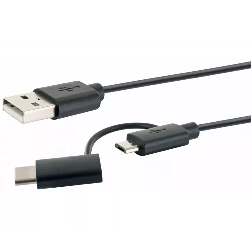 Schwaiger USB-Kabel CK 3112 USB 2.0 1m USB A Micro-USB B Schwarz