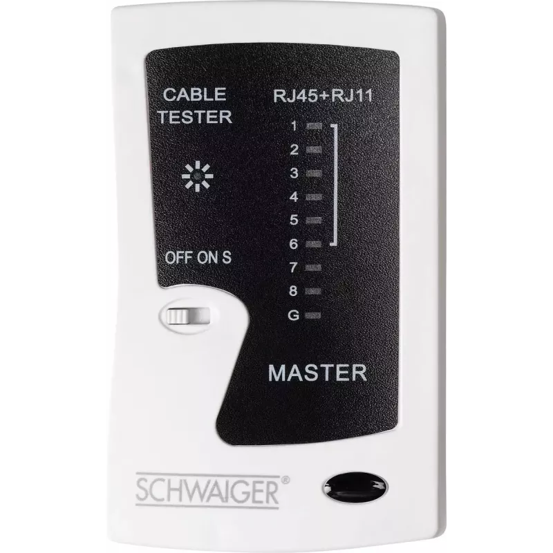 Netzwerkkabeltester Schwaiger NWM1 531 RJ-11 RJ-45 Schwarz Weiß