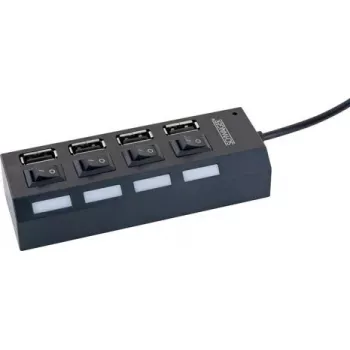 USB Hub Schwaiger UH4013 2.0 480 Mbit/s Schwarz