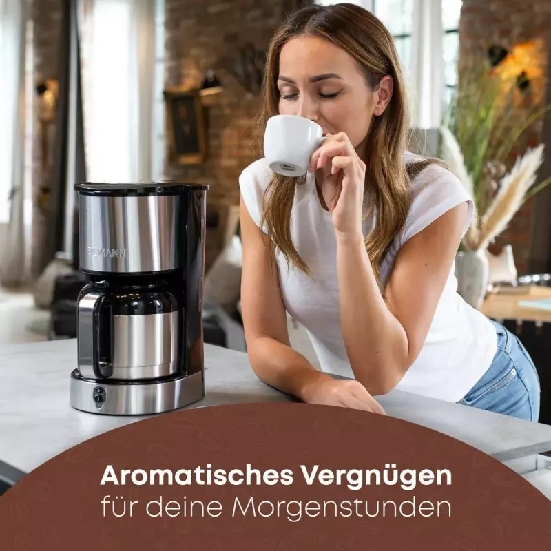 Filterkaffeemaschine BOMANN KA6066CB 1,2 l Wassertank, 10 Tassen, schwarz & Edelstahl