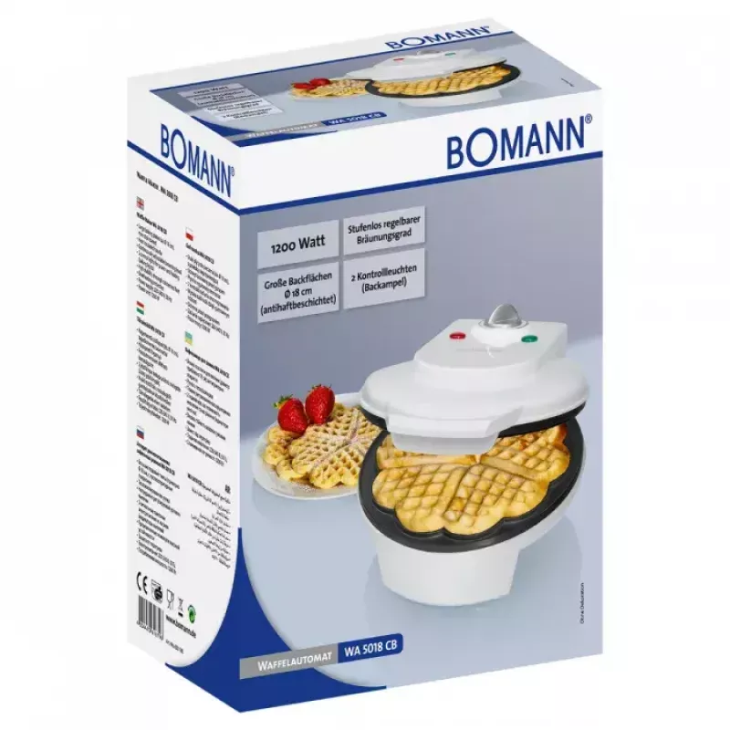 Waffeleisen Bomann WA 5018 CB 1 Waffel 1200 W Weiß