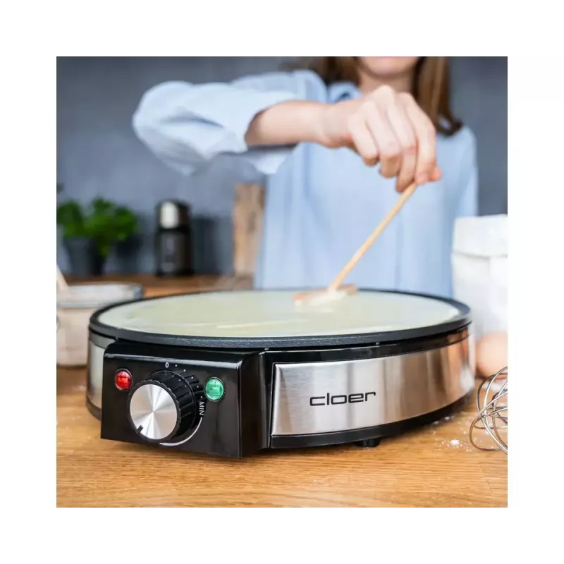 Cloer 6630 Crêpes-Maker 2 Crêpes Schwarz Edelstahl 30 cm