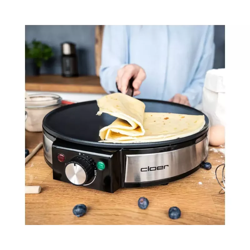 Cloer 6630 Crêpes-Maker 2 Crêpes Schwarz Edelstahl 30 cm