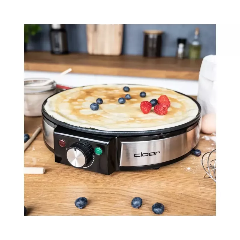 Cloer 6630 Crêpes-Maker 2 Crêpes Schwarz Edelstahl 30 cm