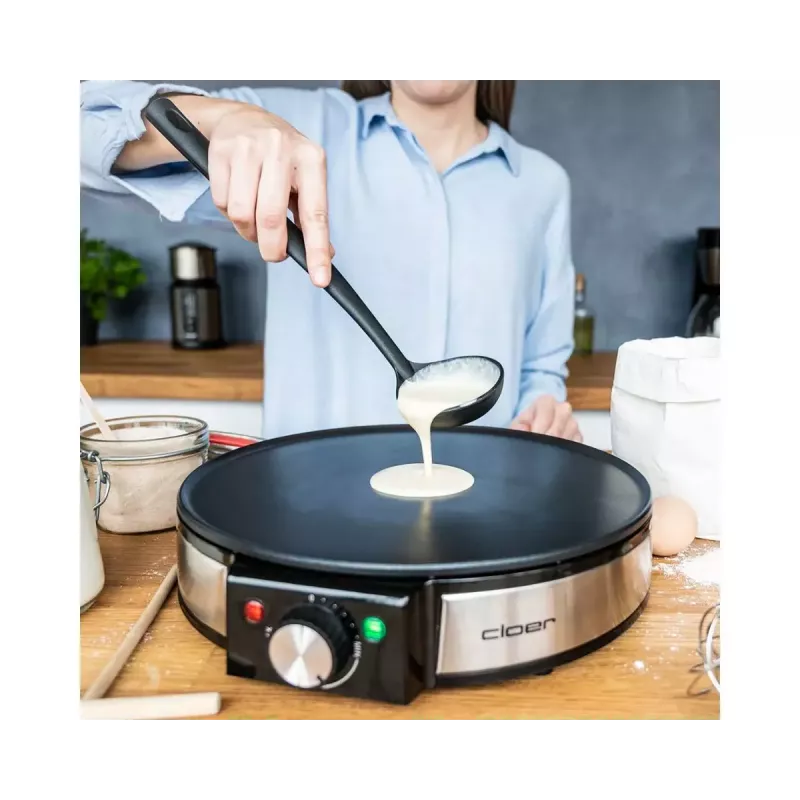 Cloer 6630 Crêpes-Maker 2 Crêpes Schwarz Edelstahl 30 cm