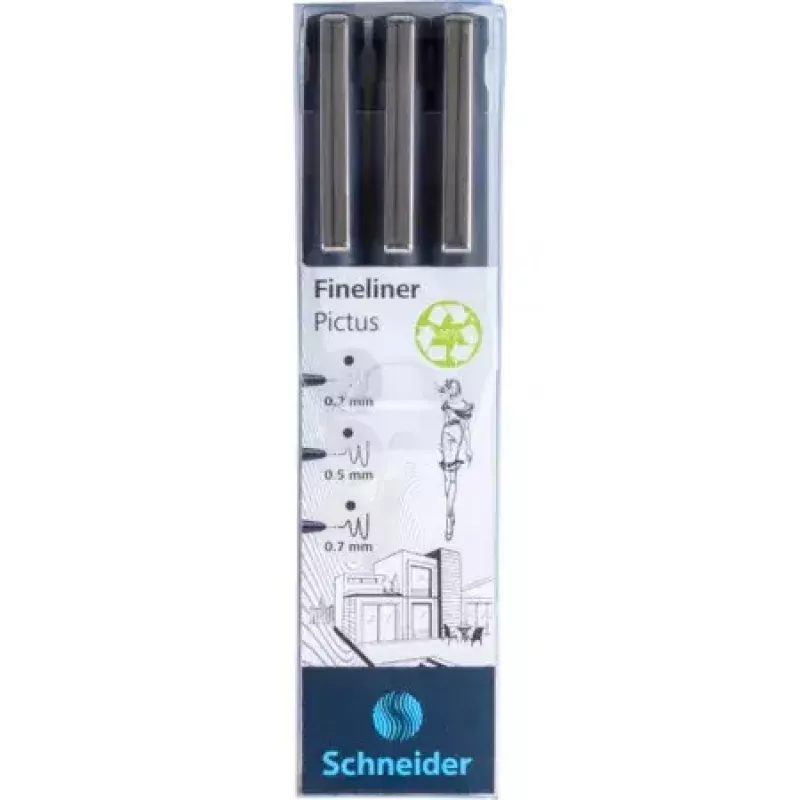 Fineliner Schneider Pictus Schwarz 3 Stück