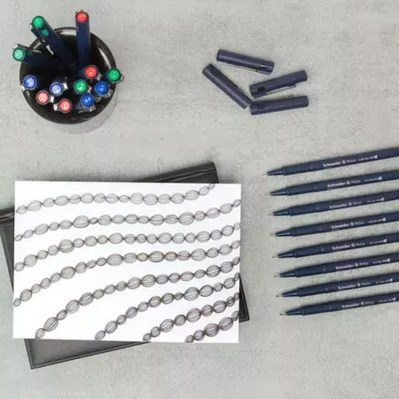 Fineliner Schneider Schreibgeräte Pictus Schwarz 8 Stück