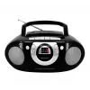 Tragbares Stereo-System Soundmaster SCD5100SW — Analoger FM-Tuner 87,5–108 MHz, CD/MP3-Player, 1 W RMS, LED-Anzeige, schwarz