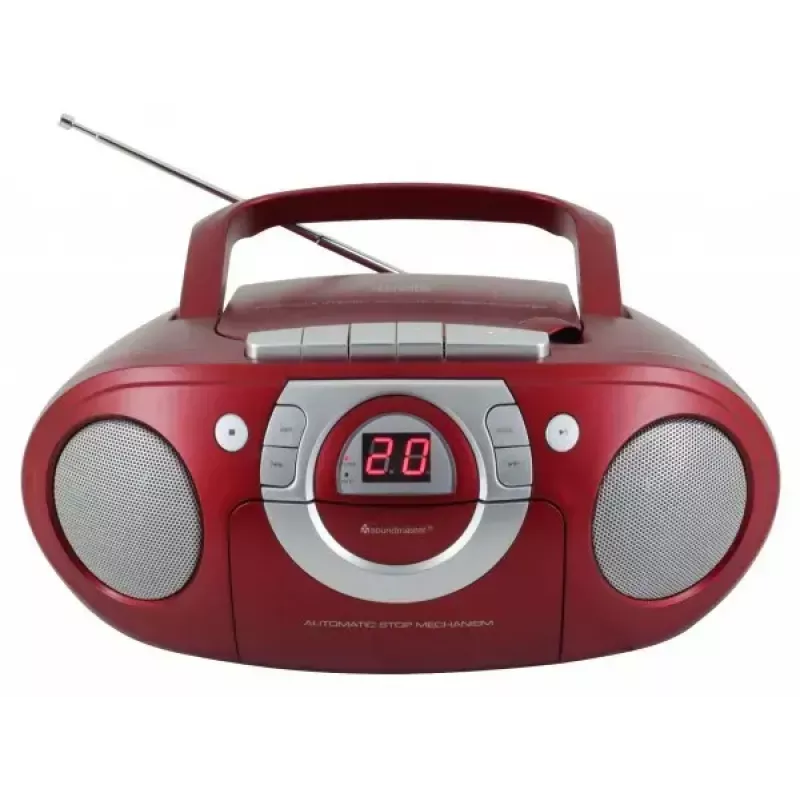 Tragbares Stereosystem Soundmaster SCD5100RO — CD/Radio/USB? (Grau, Rot)