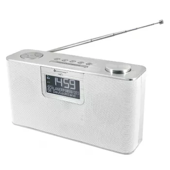 Persönliches Radio Soundmaster DAB700WE – Analog & Digital (DAB+, FM), 12 W RMS, LCD 2,9 Zoll, MicroSD, Silber/Weiß