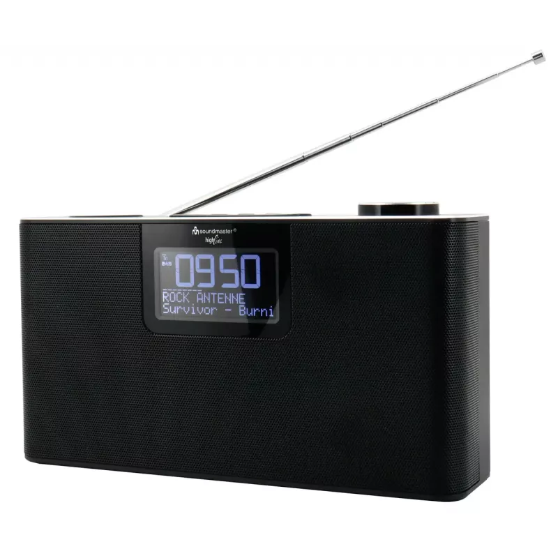 Personalradio Soundmaster DAB700SW — Analoger & digitaler Tuner, DAB+ / FM, 12 W, 2,9 Zoll LCD, MicroSD, Schwarz