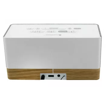 Uhrenradio Soundmaster UR630WE – FM/PLL/UKW, 6 W RMS, grau/weiß, AC- und AAA-batteriebetrieben