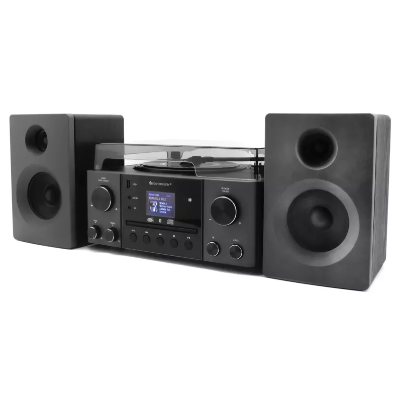 Heim-Audiosystem Soundmaster MCD1950SW — 20 W RMS, DAB+/FM, CD/MP3-Wiedergabe, 3,5 mm AUX, Netzbetrieb (Schwarz)