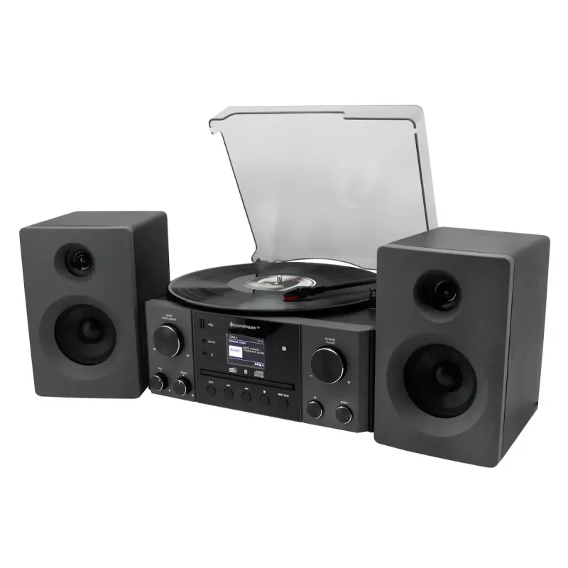 Heim-Audiosystem Soundmaster MCD1950SW — 20 W RMS, DAB+/FM, CD/MP3-Wiedergabe, 3,5 mm AUX, Netzbetrieb (Schwarz)