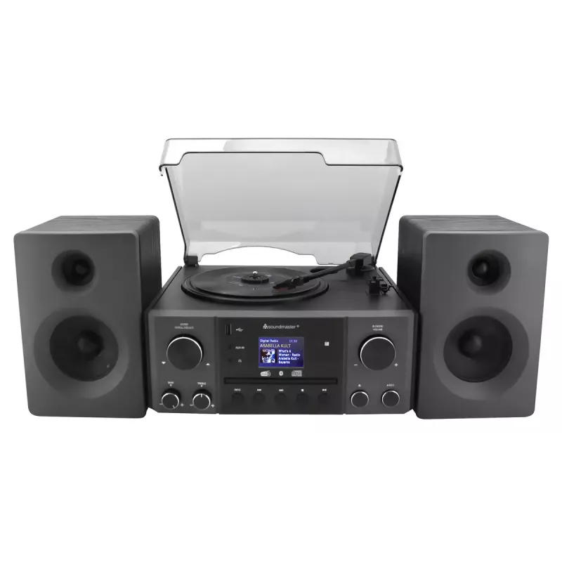 Heim-Audiosystem Soundmaster MCD1950SW — 20 W RMS, DAB+/FM, CD/MP3-Wiedergabe, 3,5 mm AUX, Netzbetrieb (Schwarz)