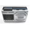 Tragbarer Kassettenspieler Soundmaster RR20SI — FM/MW/KW-Radio, 3 W RMS, 3,5 mm Kopfhörer, Schwarz/Silber