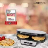 Waffeleisen CLATRONIC WA3745, 2 Waffeln, 1200 W, Edelstahleinsatz, antihaftbeschichtete Platten, grau