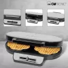 Waffeleisen CLATRONIC WA3745, 2 Waffeln, 1200 W, Edelstahleinsatz, antihaftbeschichtete Platten, grau