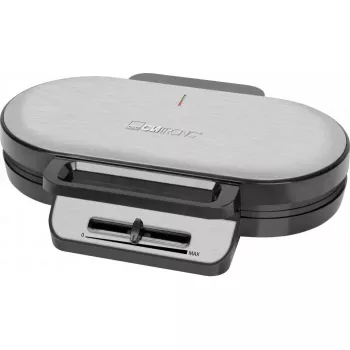 Waffeleisen CLATRONIC WA3745, 2 Waffeln, 1200 W, Edelstahleinsatz, antihaftbeschichtete Platten, grau
