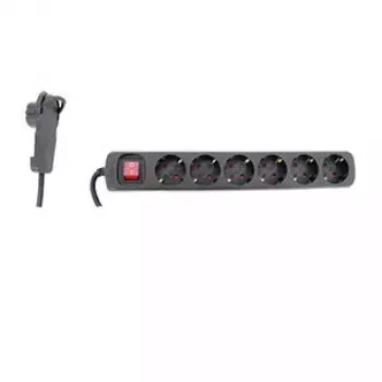 Power Extension REV 12626514 2m 6 AC Outlets Indoor Schwarz