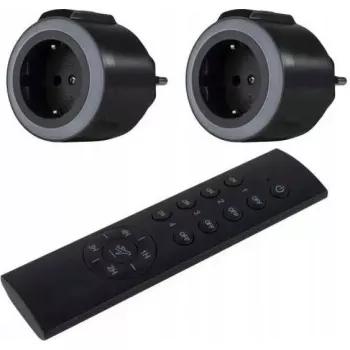Wandmontiertes Funkschalterset REV 0085520503, 2-Kanal plus 1, anthrazitfarben
