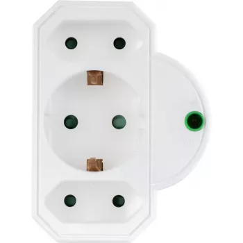 Steckdosenleisten-Adapter REV 3-fach mit Überspannungsschutz 0020070112, weiß