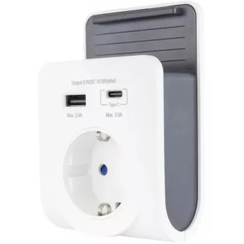 REV USB-Ladegerät mit 240V-Steckdose, USB-A & USB-C, Modell 0020770112