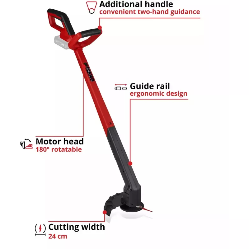 Akku-Rasentrimmer EINHELL Power X-Change GC-CT 18/2411 Li P-Solo, 18 V, rot/schwarz (Akku und Ladegerät nicht enthalten)