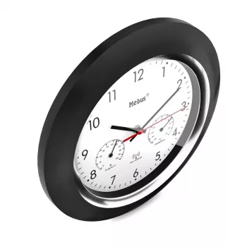 Digitaluhr Mebus 19453 Rund Schwarz Weiß Batterie AA